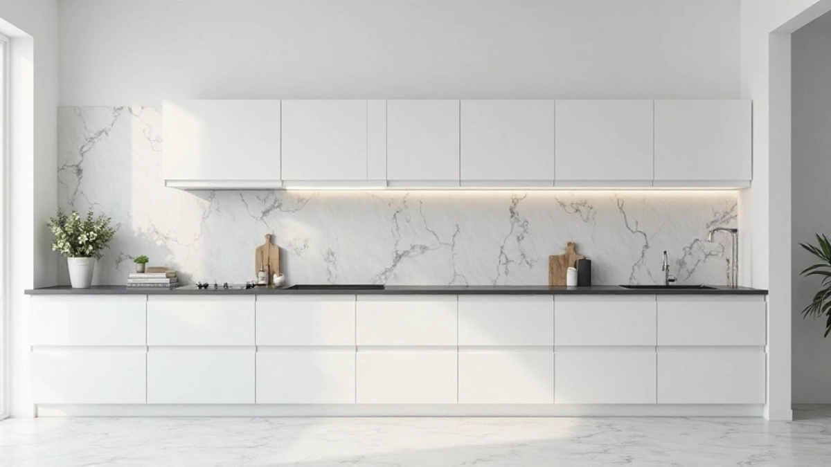 Biała kuchnia czarny blat jakie płytki