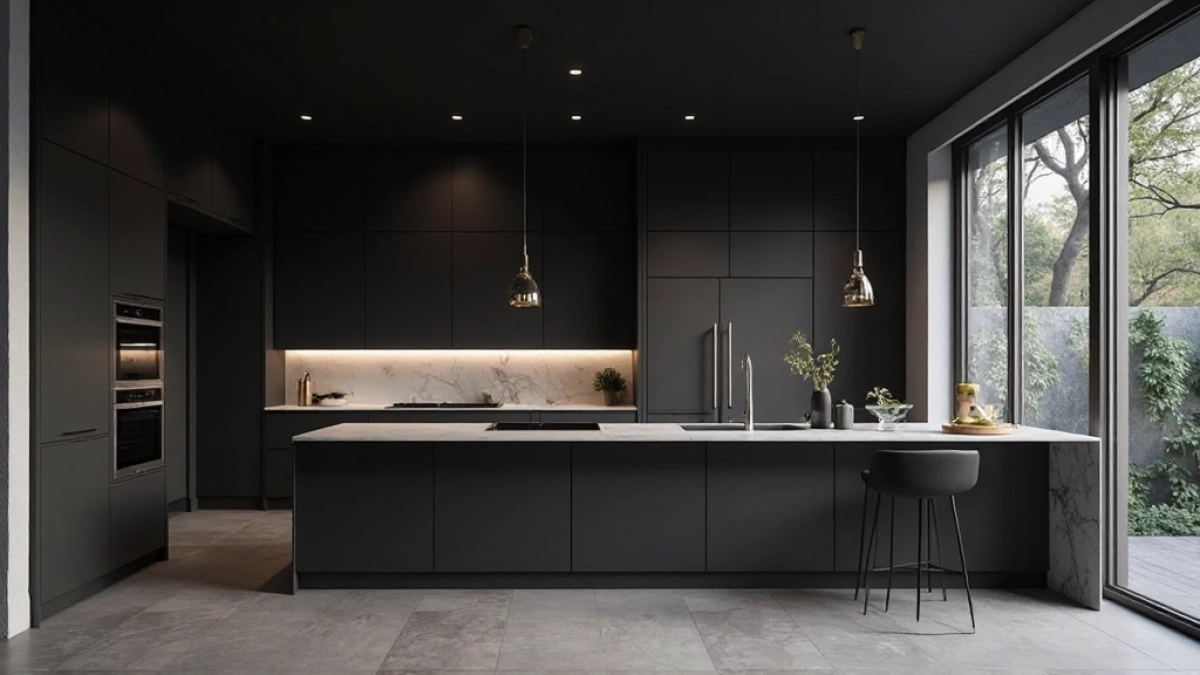 Czarny sufit w kuchni