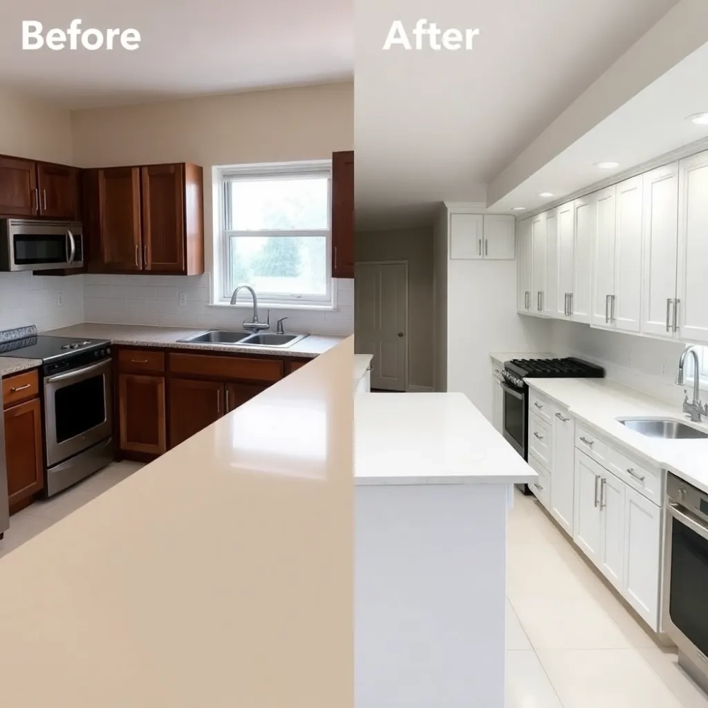 Remont kuchni przed i po