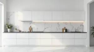 Biała kuchnia czarny blat jakie płytki