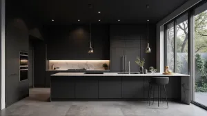 Czarny sufit w kuchni