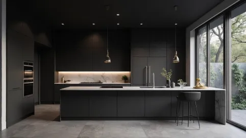 Czarny sufit w kuchni